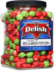 Holiday Red & Green Popcorn — Jumbo Jar - It's Delish