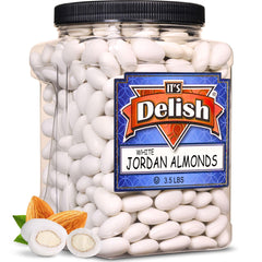 Sugar-Free White Jordan Almonds Jumbo Jar - It's Delish