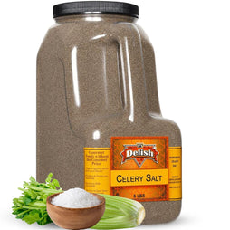Celery Salt 6 LBS Bulk Restaurant Gallon Jug with Handle - It's Delish