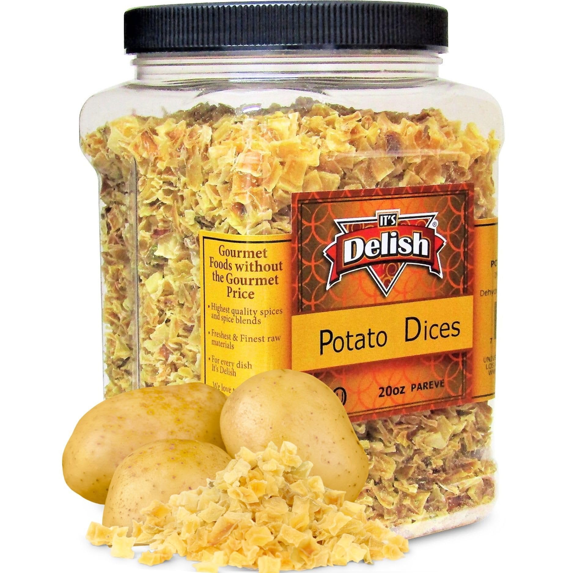 Dehydrated Potato Dices 20 Oz Jumbo Container - It's Delish