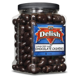 Sugar Free Dark Chocolate Cashews — Jumbo Jar - It's Delish