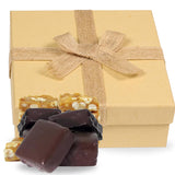 Dark Chocolate Covered Peanut Brittle  Red Gift Box