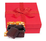Milk Chocolate Covered Peanut Brittle   Red Gift Box
