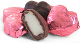 Raspberry Crème Chocolate Hearts — Pink Foil
