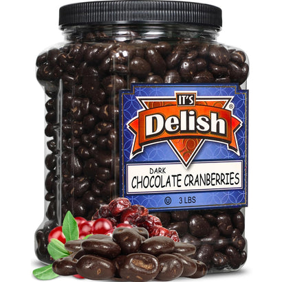 Dark Chocolate Cranberries Jumbo Jar - It's Delish
